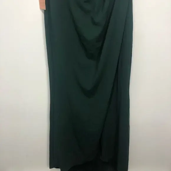 BHLDN Rossi Crepe Maxi Dress Gown Dark Green Size US 12 - Picture 4 of 14